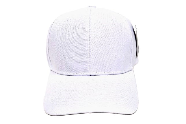 PLAIN 100% ACRYLIC VELCRO CAP-WHITE